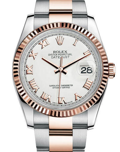 116231 white Roman dial Oyster Rolex Datejust 36