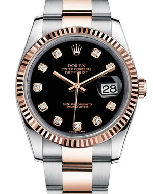 116231 black diamond dial Oyster Rolex Datejust 36