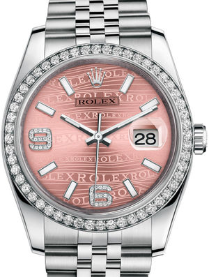 116244 Pink waves diamonds Jublilee Bracelet Rolex Datejust 36