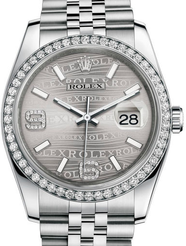 116244 Rhodium waves diamonds Jublilee Bracelet Rolex Datejust 36