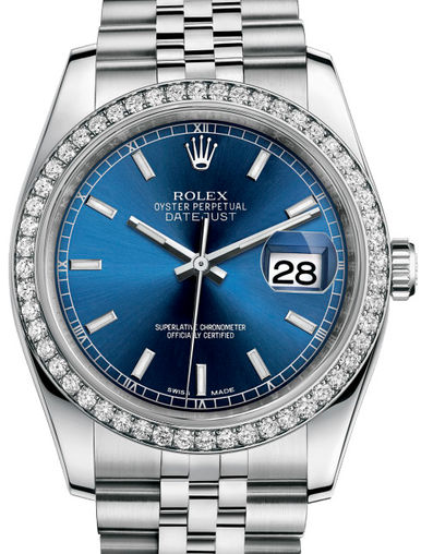 116244 Blue index Jubilee Bracelet Rolex Datejust 36