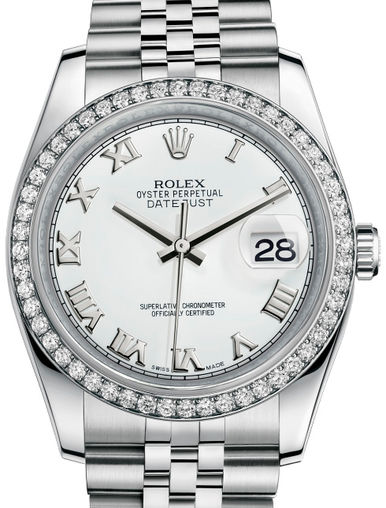 116244 White Roman Jubilee Bracelet Rolex Datejust 36
