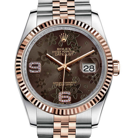 116231 brown floral diamonds dial Jubilee Rolex Datejust 36