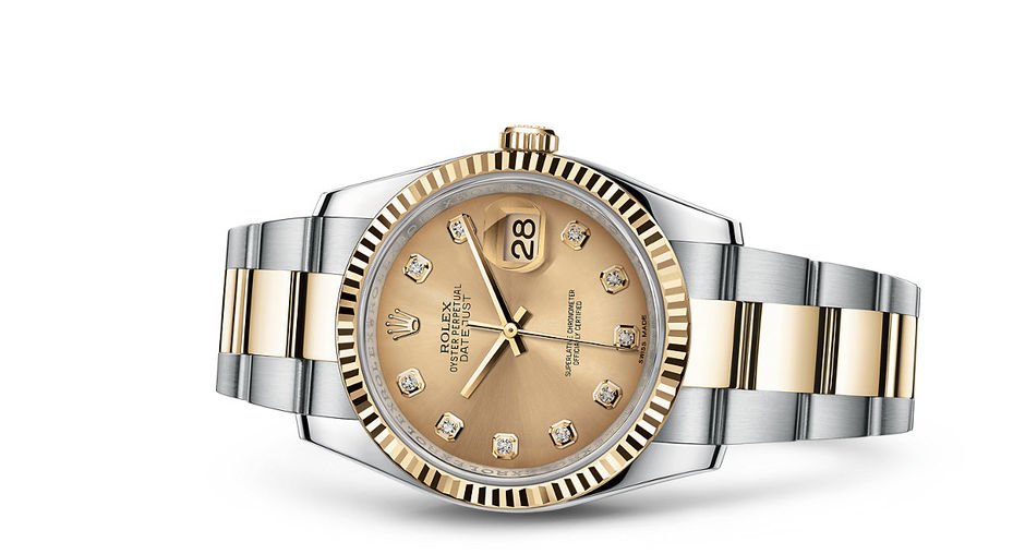 116233 champagne diamond dial Oyster Rolex Datejust 36