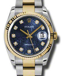 116233 blue jubilee diamond dial Oyster Rolex Datejust 36