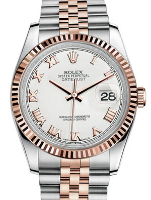 116231 white Roman dial Jubilee Rolex Datejust 36