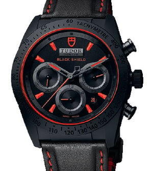 42000CR Leather strap Tudor Fastrider Black Shield