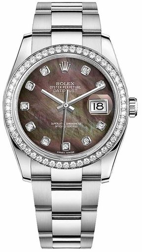 116244 Black mother-of-pearl diamonds Oyster Rolex Datejust 36