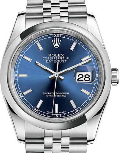 116200 Blue index Jubilee Bracelet Rolex Datejust 36