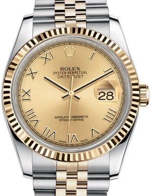 116233 Champagne Roman numerals Rolex Datejust 36