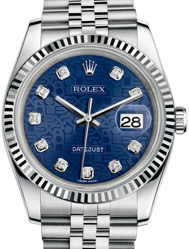 116234 Blue jubilee diamonds Jubilee Bracelet Rolex Datejust 36