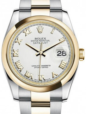 116203 White Roman Oyster Bracelet Rolex Datejust 36
