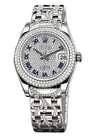 81339 Diamond-paved dial diamond bracelet Rolex Pearlmaster
