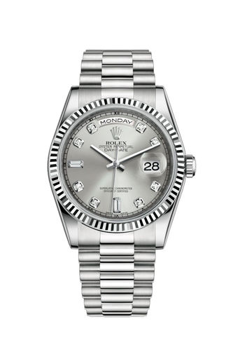 118239 Silver set with diamonds Rolex Day-Date 36