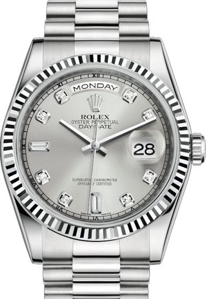 118239 Silver set with diamonds Rolex Day-Date 36