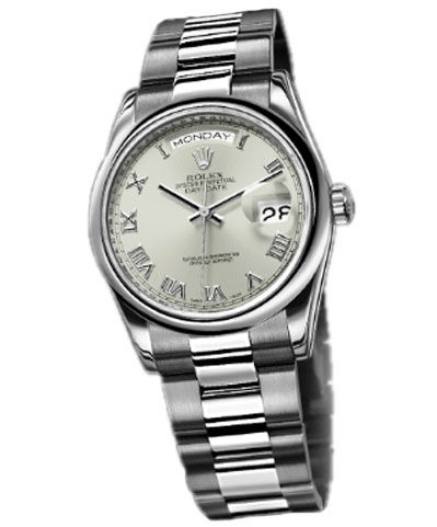118209 rhodium dial oyster Rolex Day-Date 36