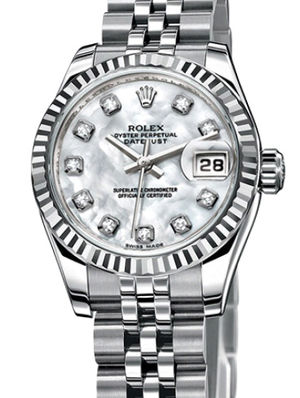 179174 white mother of pearl dial diamond Rolex Lady-Datejust 26 Archive