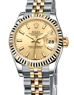179173 champagne stick dial jubilee Rolex Lady-Datejust 26 Archive