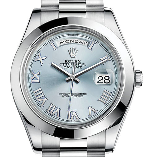 218206 ice blue dial Roman numerals Rolex Day-Date II Archive