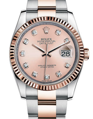 116231 pink diamond dial Oyster Rolex Datejust 36