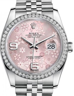 116244 Pink floral motif Jubilee Bracelet Rolex Datejust 36