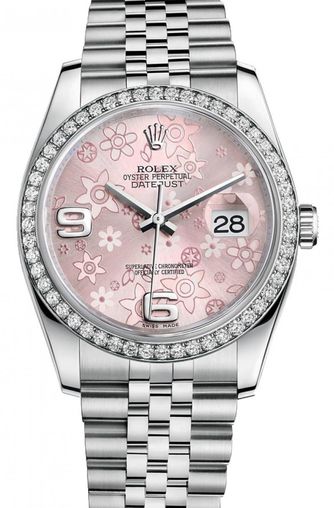116244 Pink floral motif Jubilee Bracelet Rolex Datejust 36