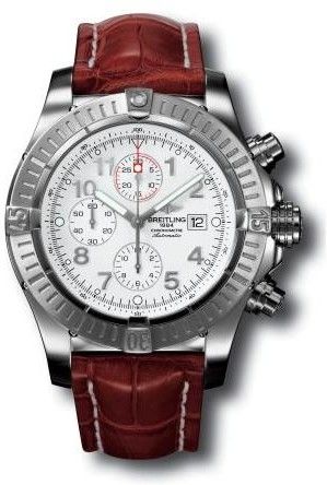 A13370.WHITE.CROCO.BD Breitling Avenger