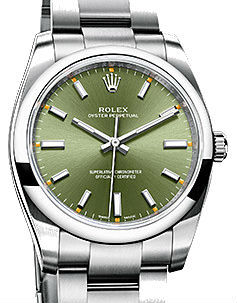 114200 Olive green dial Rolex Oyster Perpetual