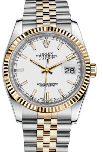 116233 white index dial Jubilee Rolex Datejust 36