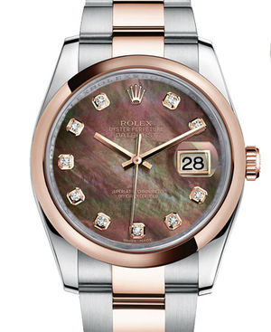 116201 Black mother-of-pearl set with diamonds Rolex Datejust 36