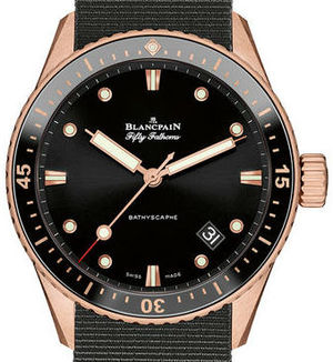 blancpain fifty fathoms rose gold