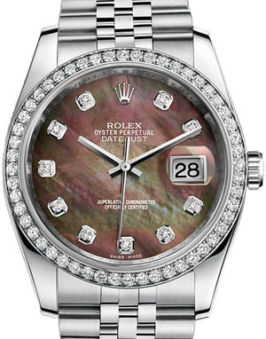 116244 dark mother of pearl diamond dial Jubilee Rolex Datejust 36