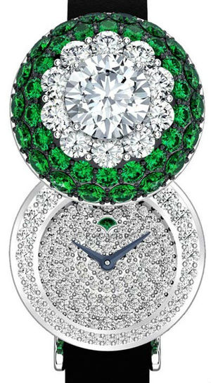 Halo secret watch Emerald&Diamond GRAFF High jewellery watches