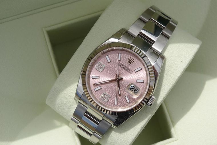 116234 Pink waves diamond Oyster Bracelet Rolex Datejust 36