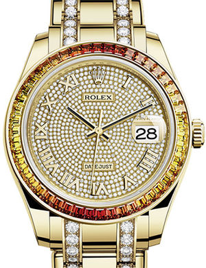 86348SAJOR paved with 455 diamonds Rolex Pearlmaster