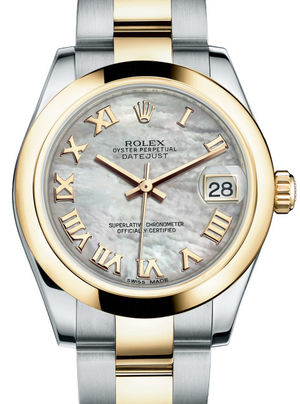 178243 white mother of pearl Roman dial Oyster Rolex Datejust 31