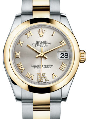 178243 Silver diamond Roman VI dial Oyster Rolex Datejust 31