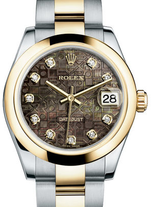 178243 Black mop Jubilee design diamond Rolex Datejust 31