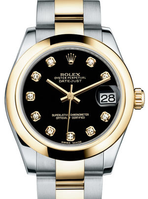 178243 Black diamonds dial Oyster Rolex Datejust 31