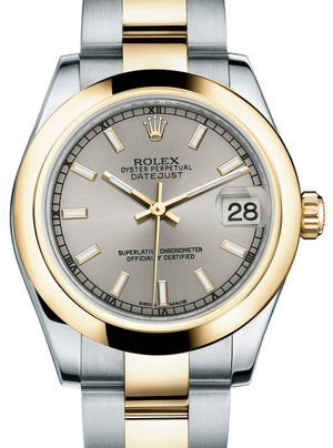 178243 Silver index hour markers dial Oyster Rolex Datejust 31