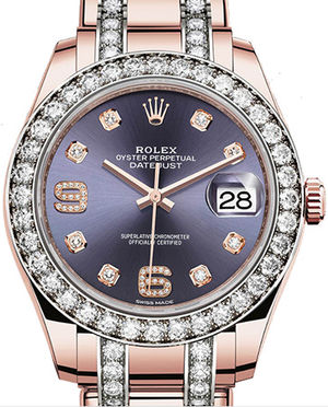 86285 Aubergine diamonds dial Diamond-set Pearlmas Rolex Pearlmaster