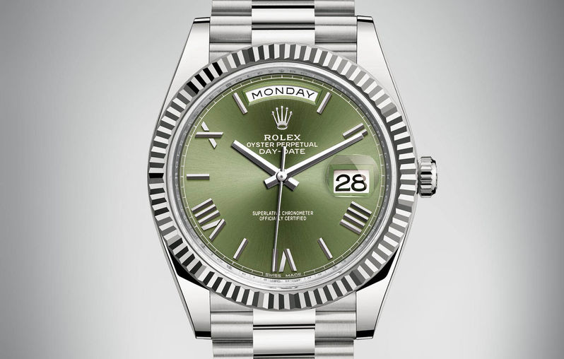 228239 Olive green dial Rolex Day-Date 40