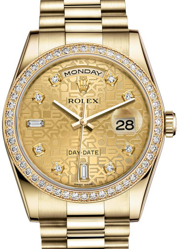 118348 Champagne Jubilee design set with diamonds Rolex Day-Date 36