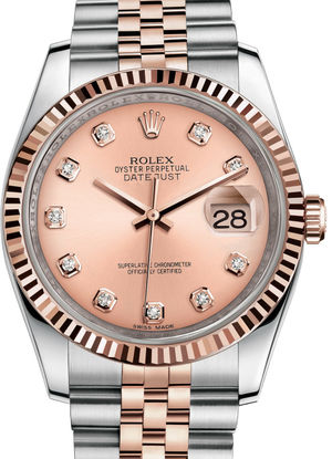 rolex datejust pink diamond dial