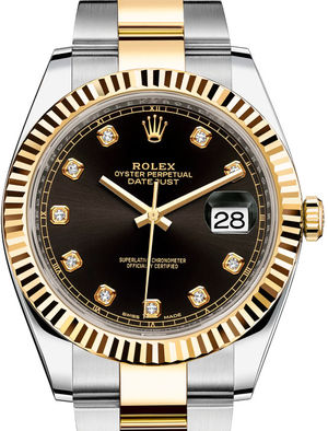 126333 Black set with diamonds Oyster Bracelet Rolex Datejust 41