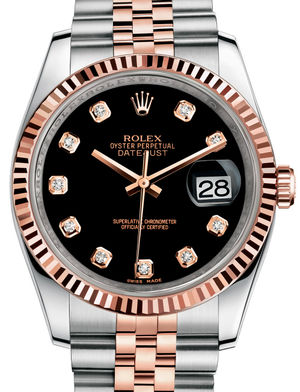 116231 Black set with diamonds Jubilee Rolex Datejust 36