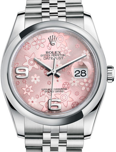 116200 Pink floral motif Jubilee Bracelet Rolex Datejust 36