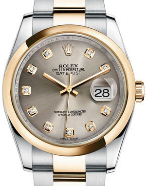 116203 Steel set with diamonds Oyster Bracelet Rolex Datejust 36