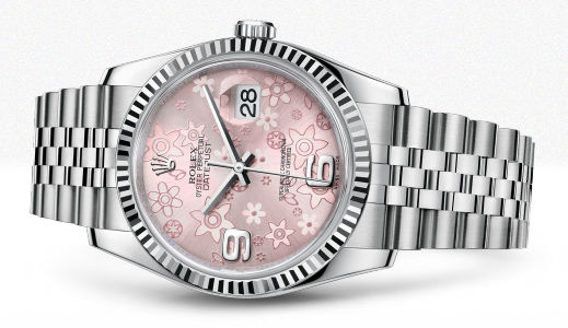 116234 Pink floral motif Jubilee Bracelet Rolex Datejust 36