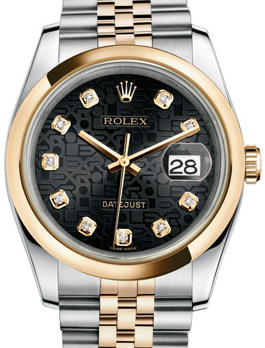 116203 Black Jubilee design diamonds Jubilee Rolex Datejust 36